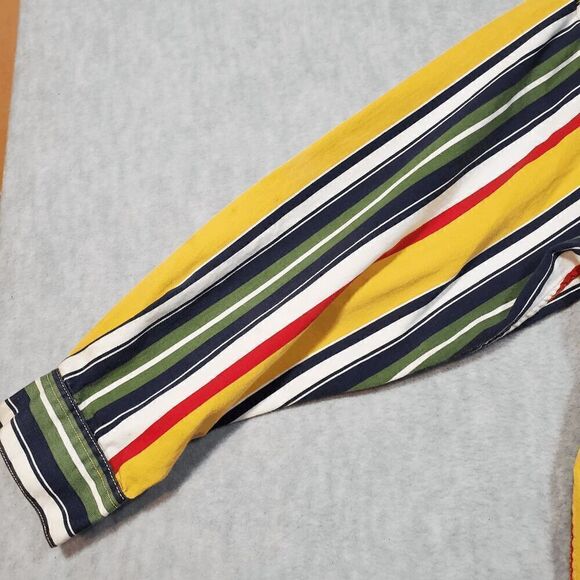 GUESS Shirt Mens Large Green Striped Regular Fit Collar Casual Button Down Vtg - Picture 7 of 12